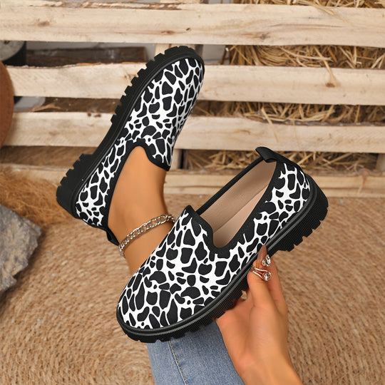 Damen Slip-On Sneaker mit tierischem Muster R&B