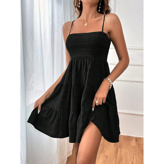 Damen luftiges Sommerkleid mit legerem Schnitt und eleganten Spaghetti-Trägern R&B