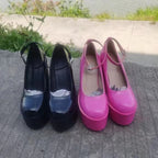 Damen Plateau-Pumps mit eleganter Doppelriemenführung und rutschfester Sohle R&B