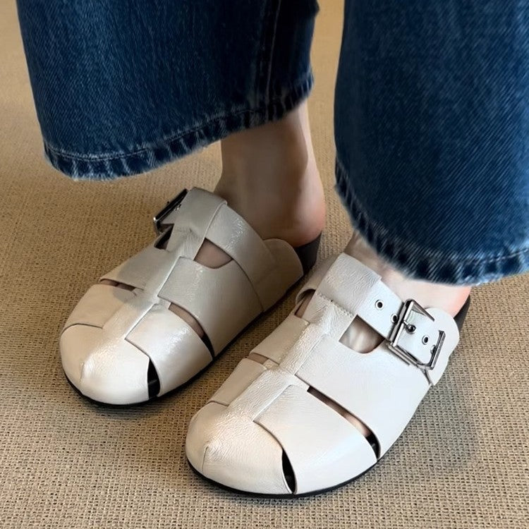 Damen Komfortable Clogs mit modischem Schnallenverschluss R&B