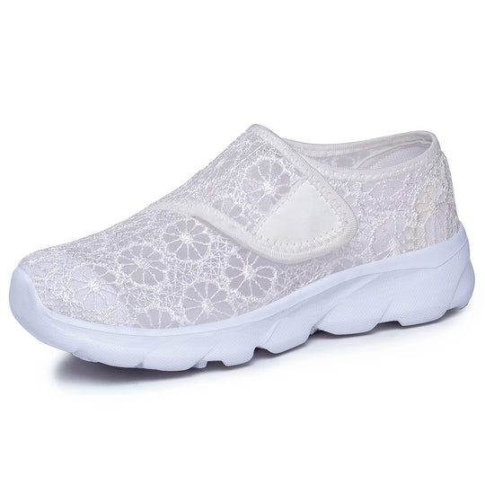 Damen modische Hausschühchen mit elastischem Klettverschluss und floralem Design R&B