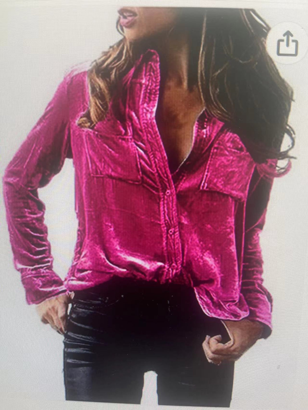 Damen Satin Bluse mit dekorativen Brusttaschen R&B