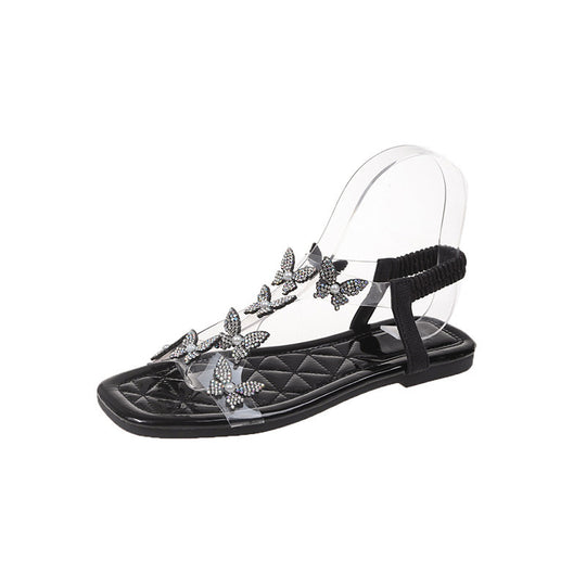 Damen Glamouröse Flip-Flops mit funkelnden Riemen und elastischem Fußbett R&B