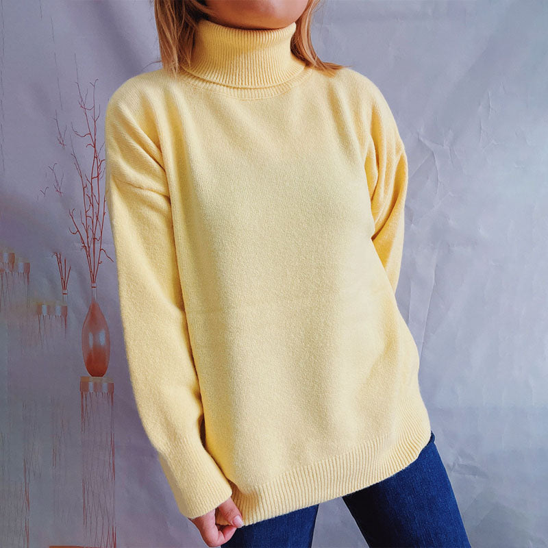 R&B | Einfarbiger Warmer Strickpullover Für Alltag