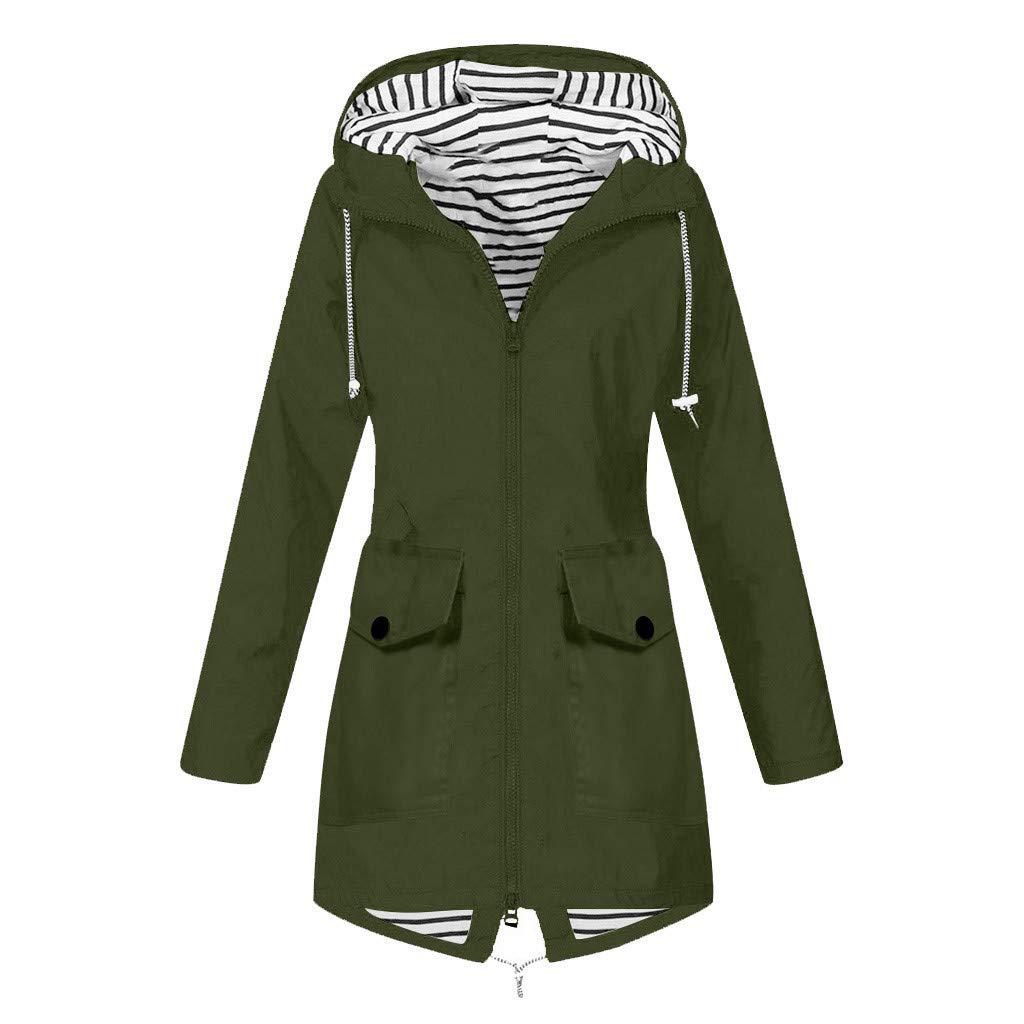 Damen Outdoor-Jacke mit verstellbarem Kapuzenkragen und dekorativen Taschen R&B