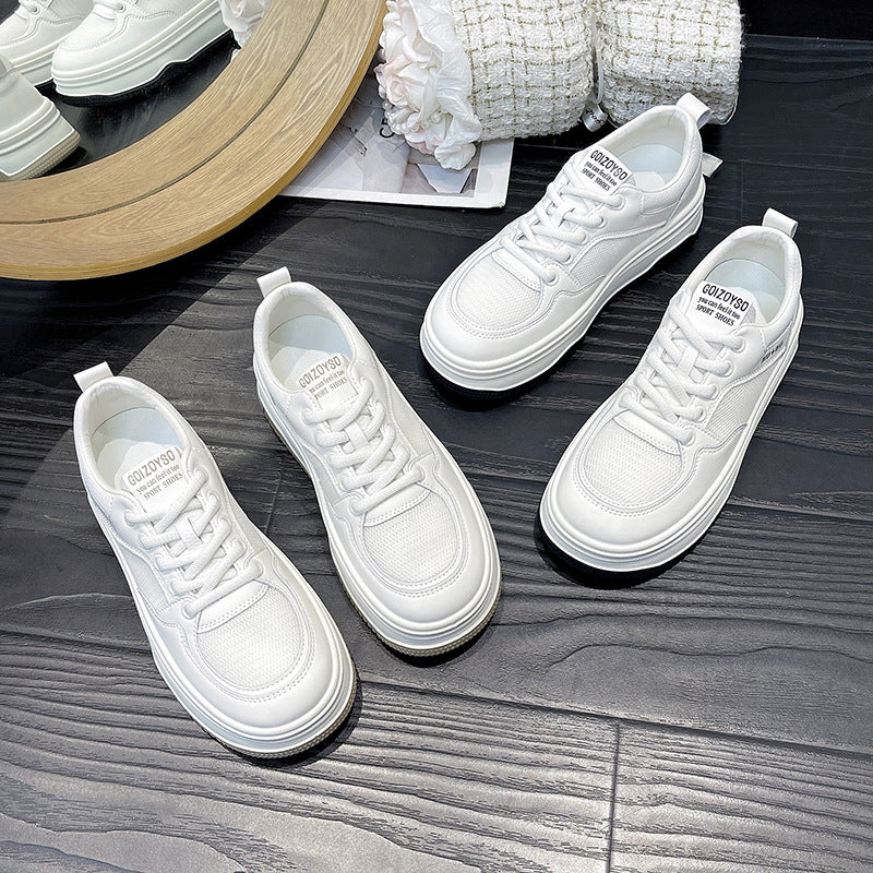 Damen Sportliche Sneakers mit hohem Plateau und atmungsaktiver Oberfläche