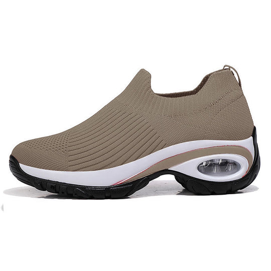 Damen Komfortable Slip-On Sneakers mit atmungsaktiver Strickoberfläche R&B
