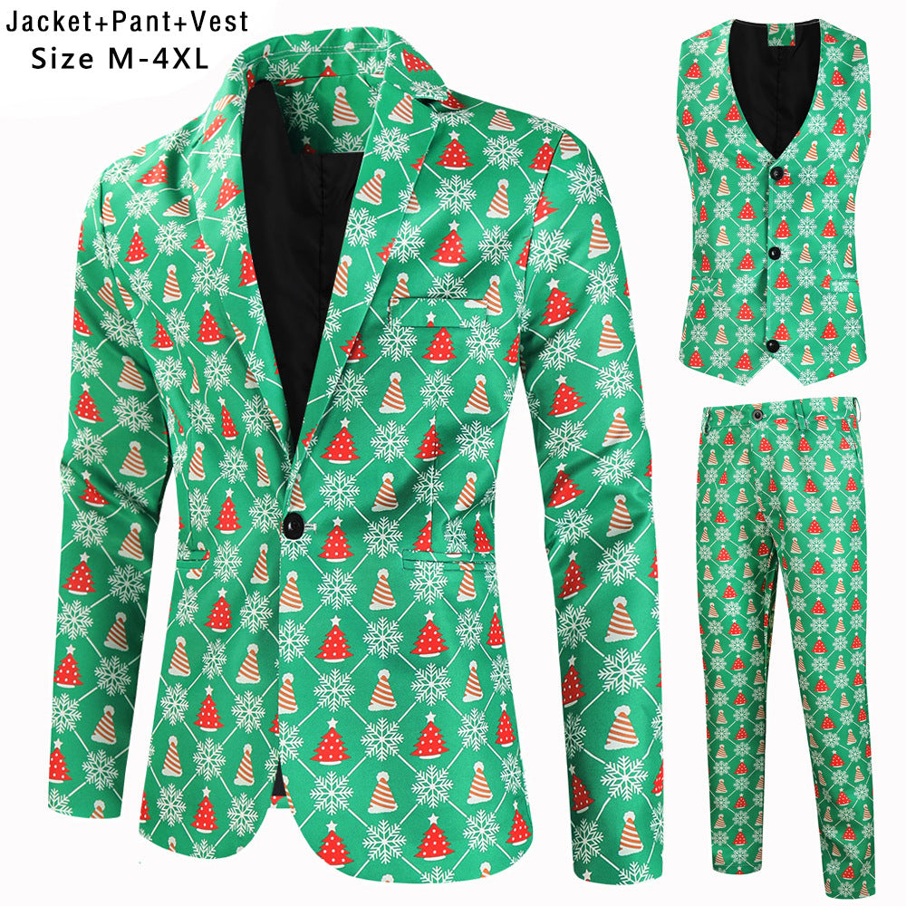 Herren festliches Anzugset mit kreativem Weihnachtsdesign