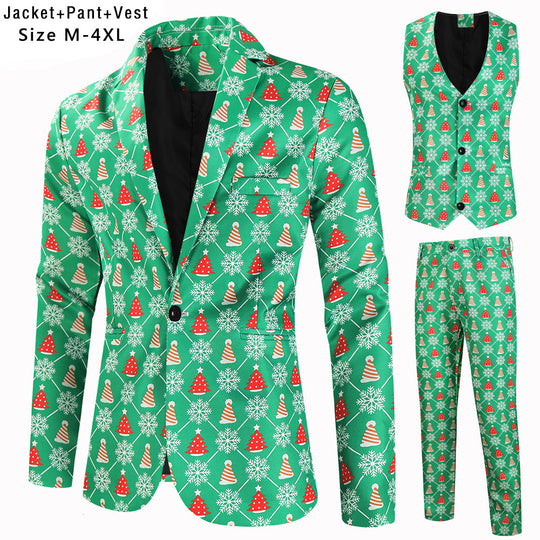 Herren festliches Anzugset mit kreativem Weihnachtsdesign R&B