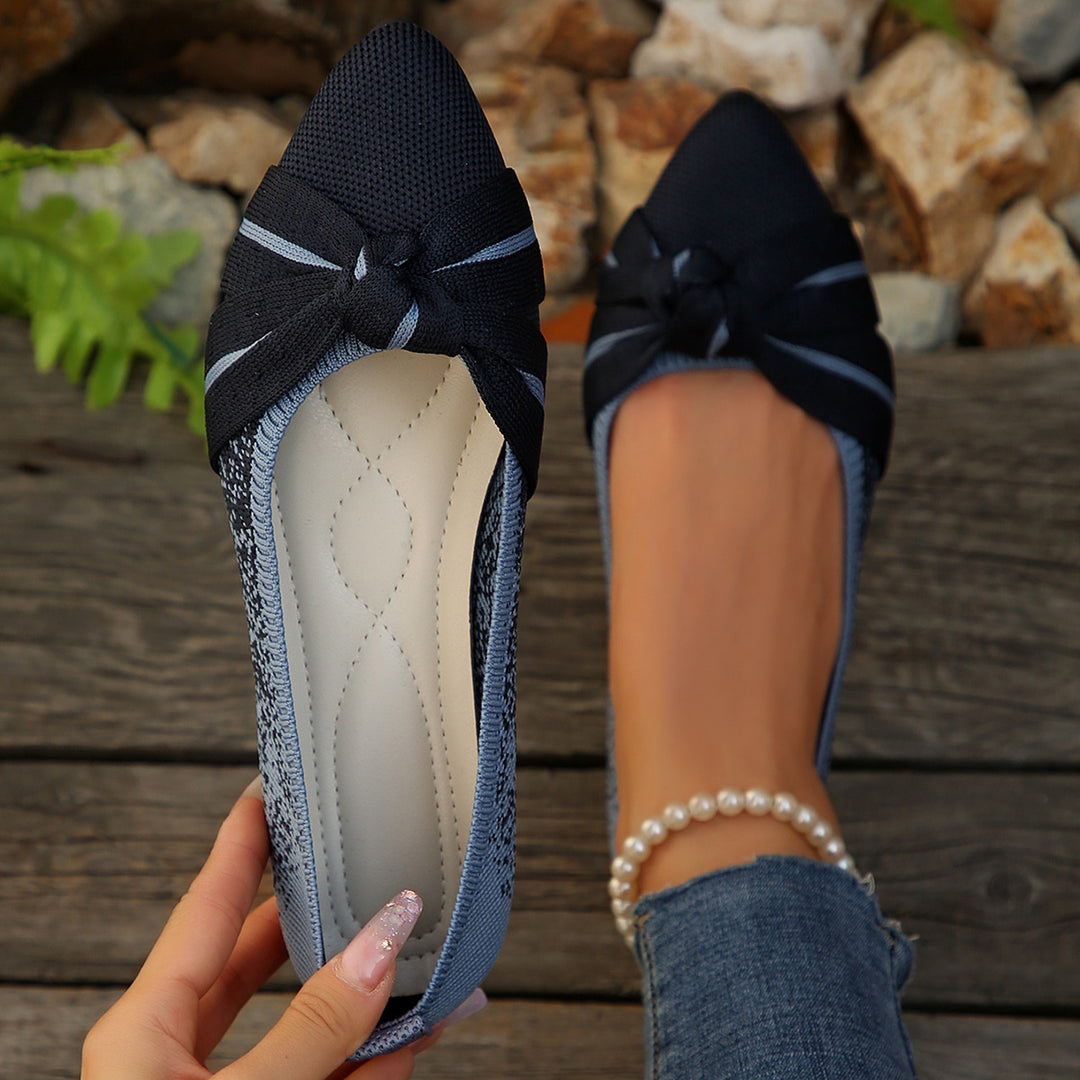 Damen Elegante Ballerinas mit dekorativem Schleifen-Design R&B