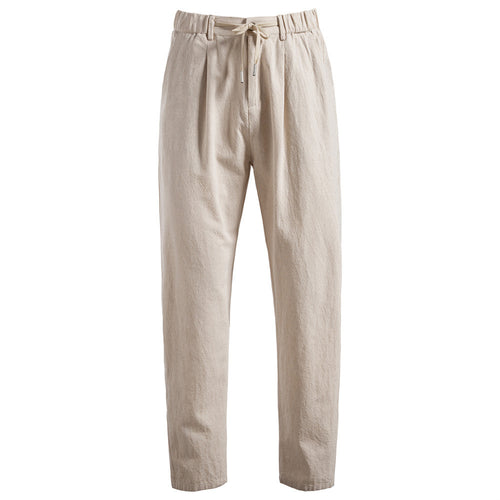 Herren nan lässige Bundfaltenhose mit elastischem Tunnelzugbund und schmal zulaufendem Bein R&B