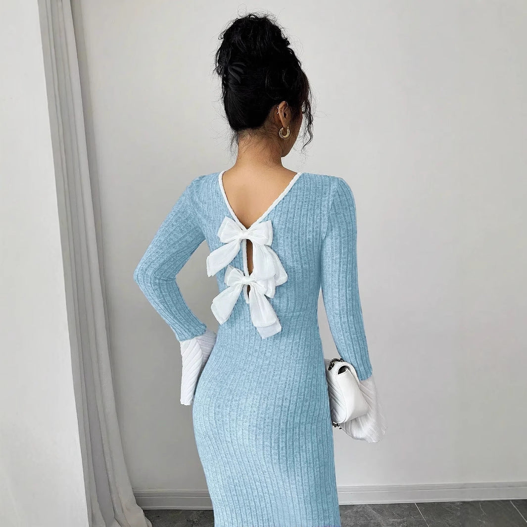 Damen Strickkleid mit weitem Ärmel R&B