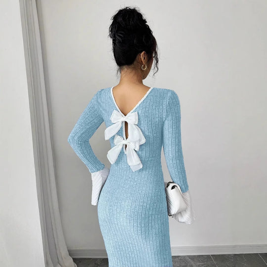 Damen Strickkleid mit weitem Ärmel R&B