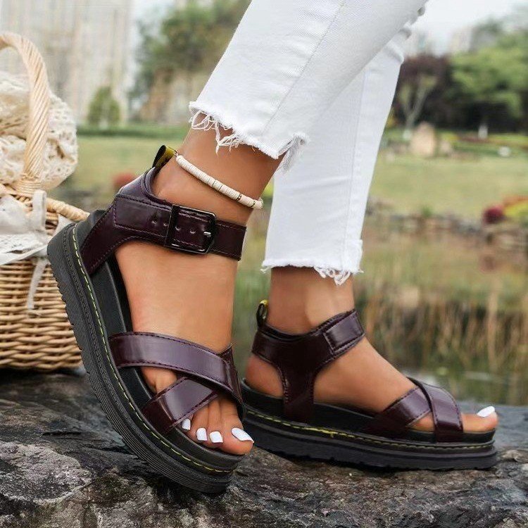 Damen Komfortable Riemchen-Sandalen mit verstellbarem Riemendesign und rutschfester Sohle R&B