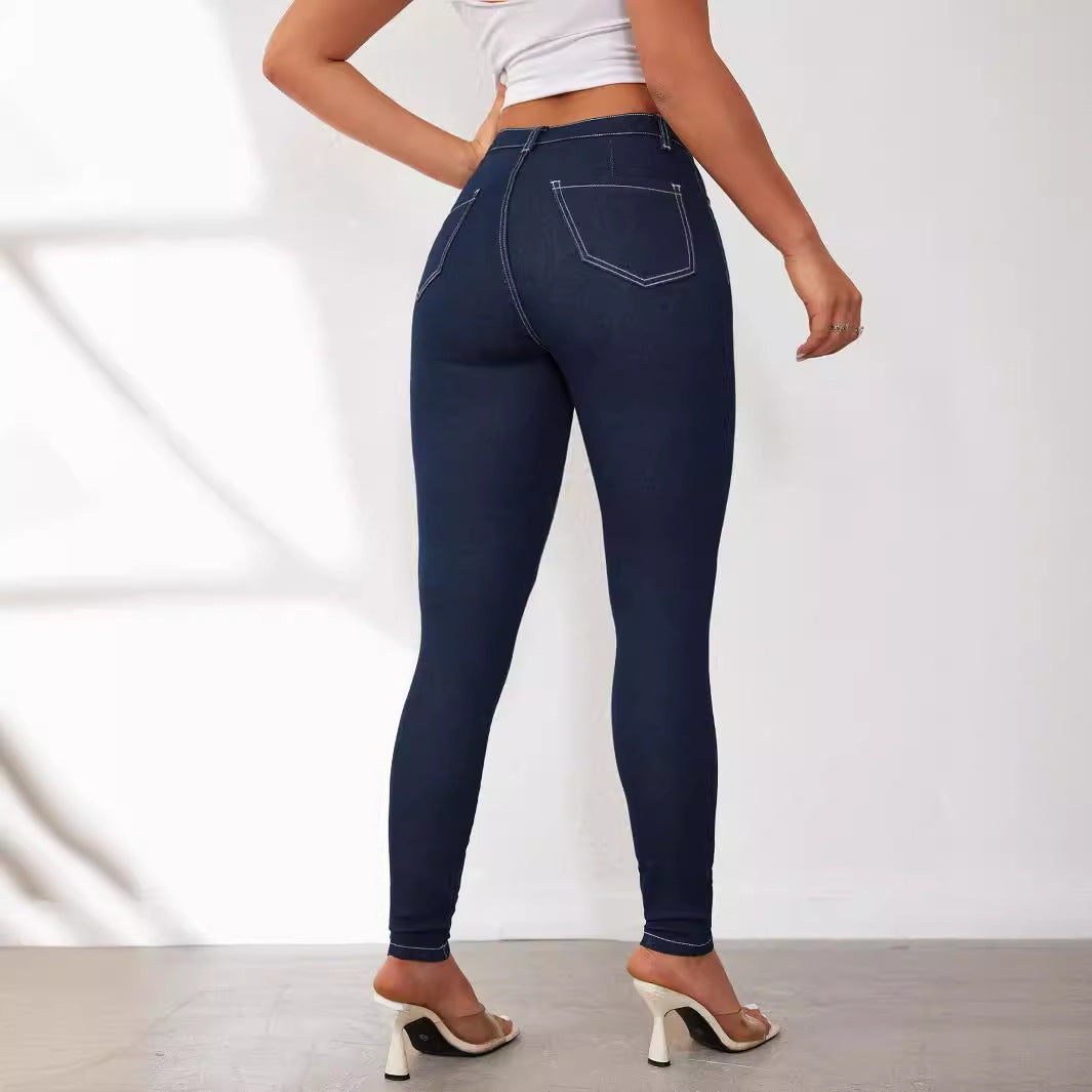 Damen Slim Fit Jeans mit hohem Bund und innovativer Nahtführung R&B