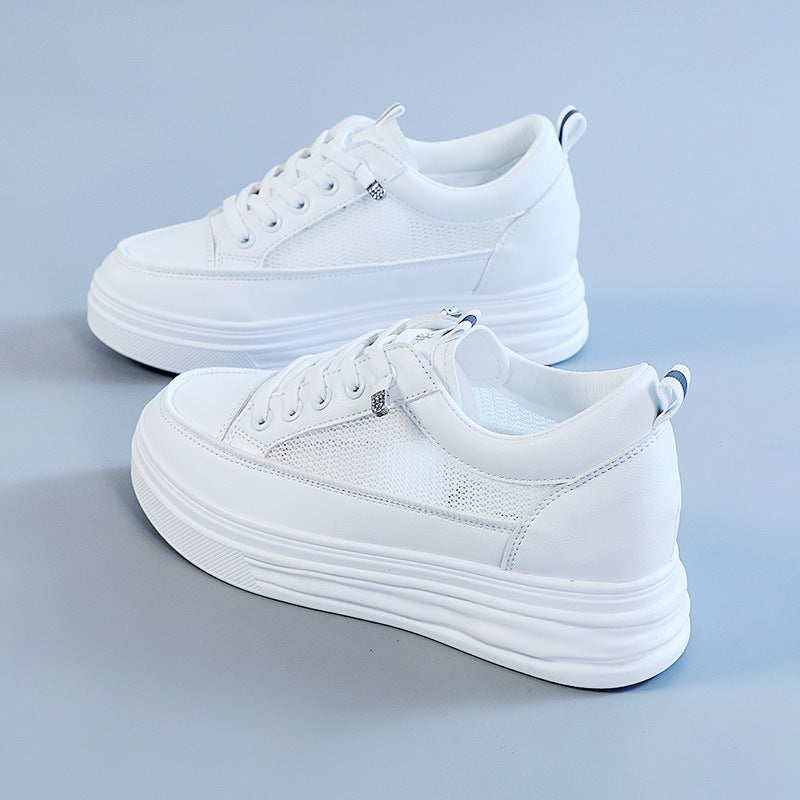 Damen modische Sneakers mit eleganter Plattform und atmungsaktiver Mesh-Oberfläche R&B