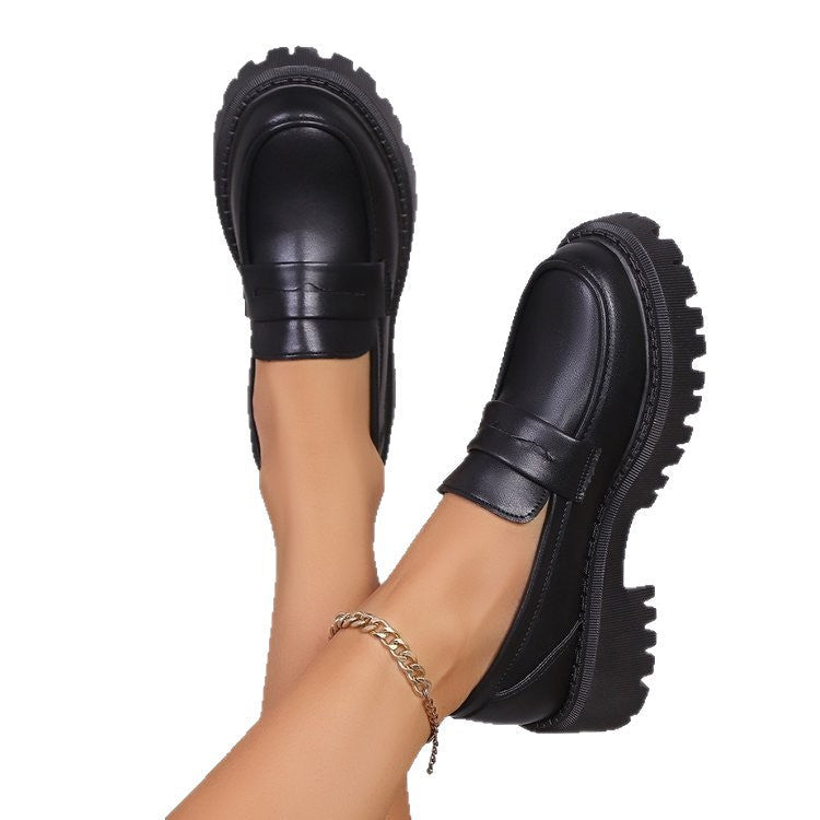 Damen Modische Lacklederschuhe mit robustem Profil R&B