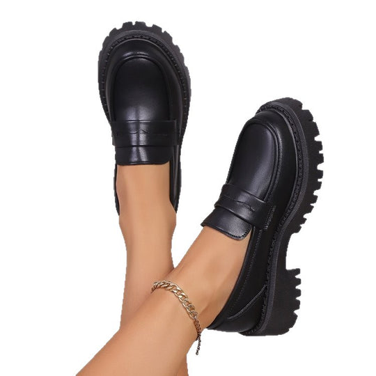 Damen Modische Lacklederschuhe mit robustem Profil R&B