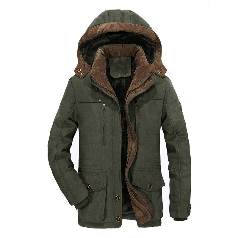 Herren multifunktionale Winterjacke mit gefüttertem Kapuzenkragen