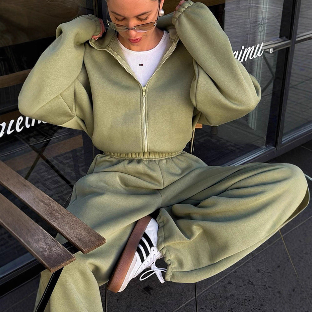 Damen Sportlicher Freizeitanzug mit weitem Schnitt und elastischen Details