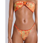 Damen Strandkleid mit floralem Wickeldetail und raffiniertem BindR&Band R&B