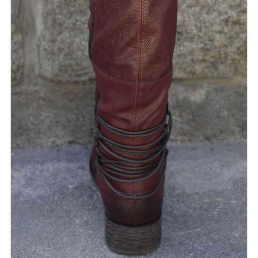 Damen Stiefel mit modischem Riemendesign und robustem Profil R&B