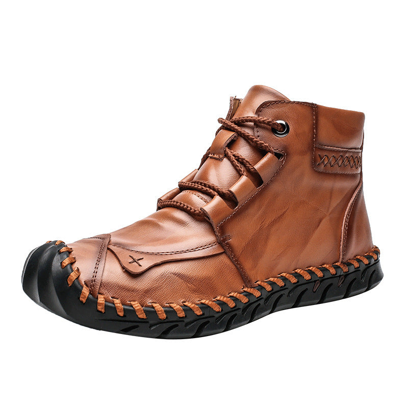 Damen elegante und bequeme Lederstiefeletten R&B