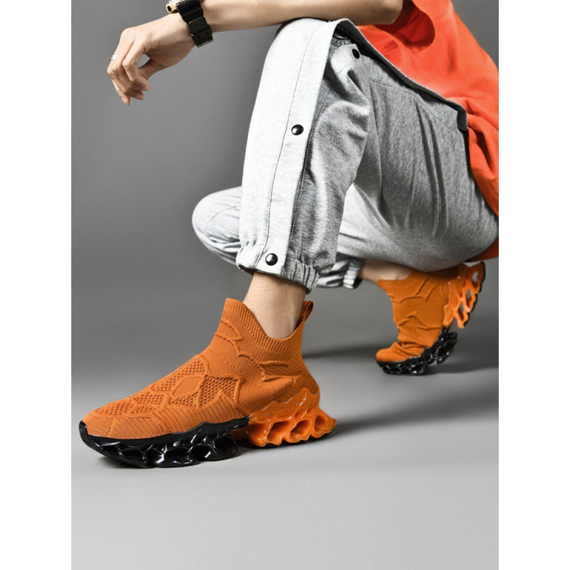 Damen Sportliche Strick-Sneaker mit rutschfester Sohle und innovativer Dämpfungstechnologie R&B
