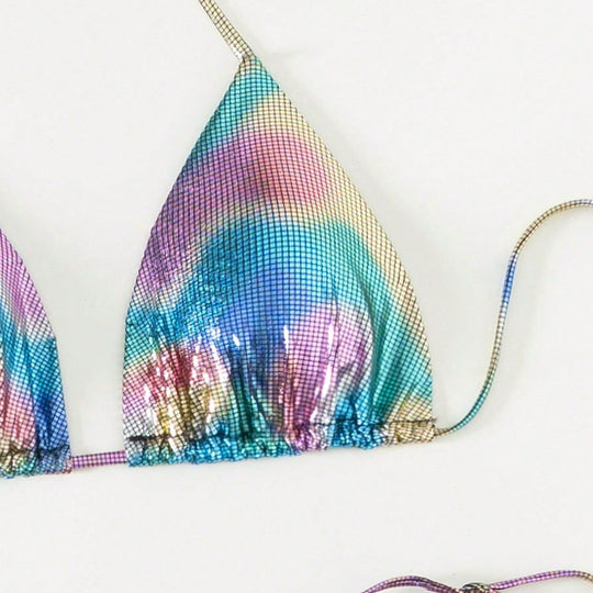 Damen Funktionsfähiger Triangel-Bikini mit stylischem Farbverlauf R&B