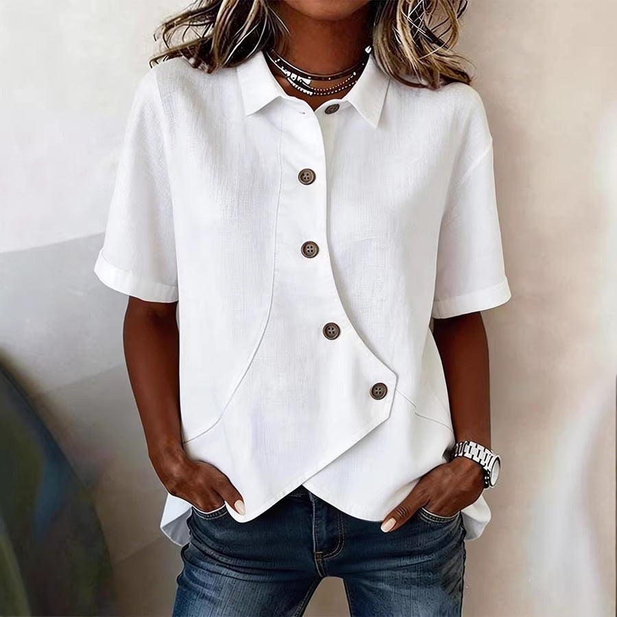 Damen Besonders gestaltete Bluse mit einzigartigem Knopfdetail R&B