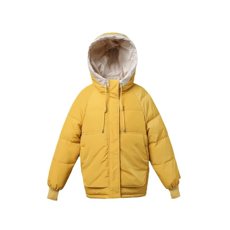 Damen modische Steppjacke mit abnehmbarer Kapuze und komfortabler Passform R&B