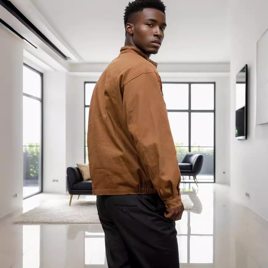 Herren funktionale Outdoor-Jacke mit verstellbarem Kapuzenkragen und praktischen Reißverschlusstaschen R&B