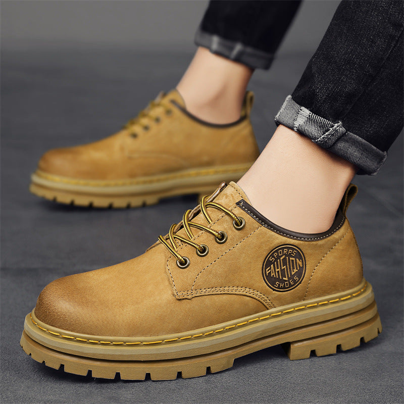 Herren modische und robuste Schnürschuhe aus leichtem Kunstleder mit dämpfender Sohle