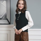 Damen Stricktop mit Kollo