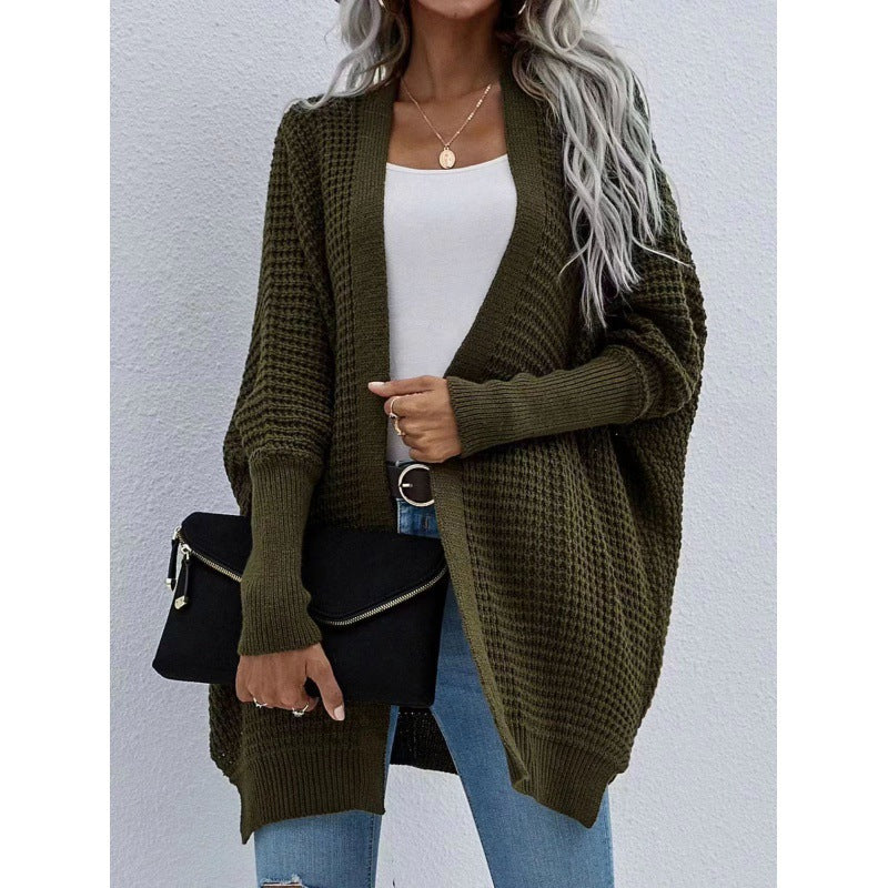 Damen luftige Strickjacke mit offenes Design und feiner Maschenstruktur R&B