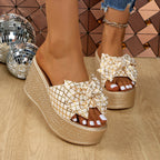 Damen Plattform Sandalen mit Schleifen-Detail R&B