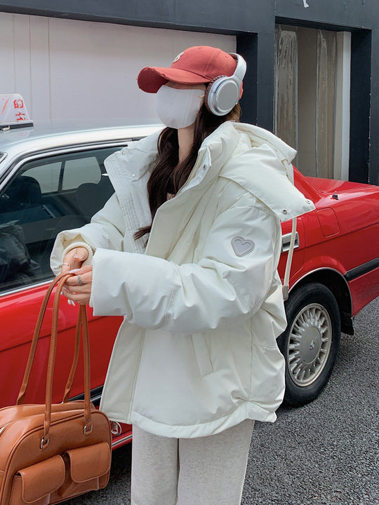 Damen Wattierte Winterjacke mit großzügigem Schnitt und hohem Kragen R&B