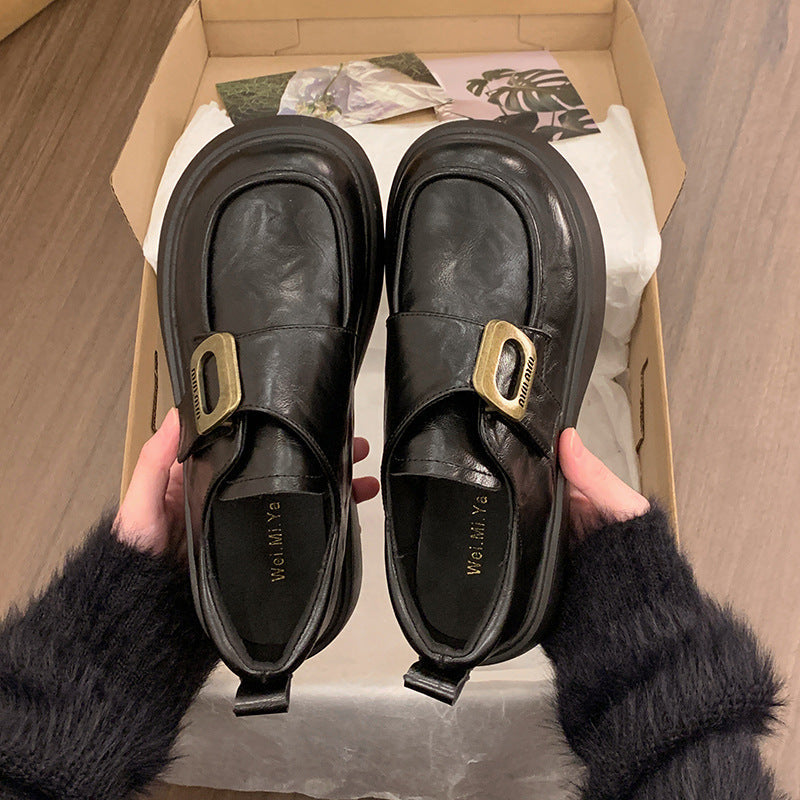 Damen Modische Slipper mit glänzenden Schnallen und bequemer Plateausohle R&B