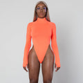 Damen Langarm-Bodysuit mit hohem Kragen und figurschmeichelndem Schnitt R&B
