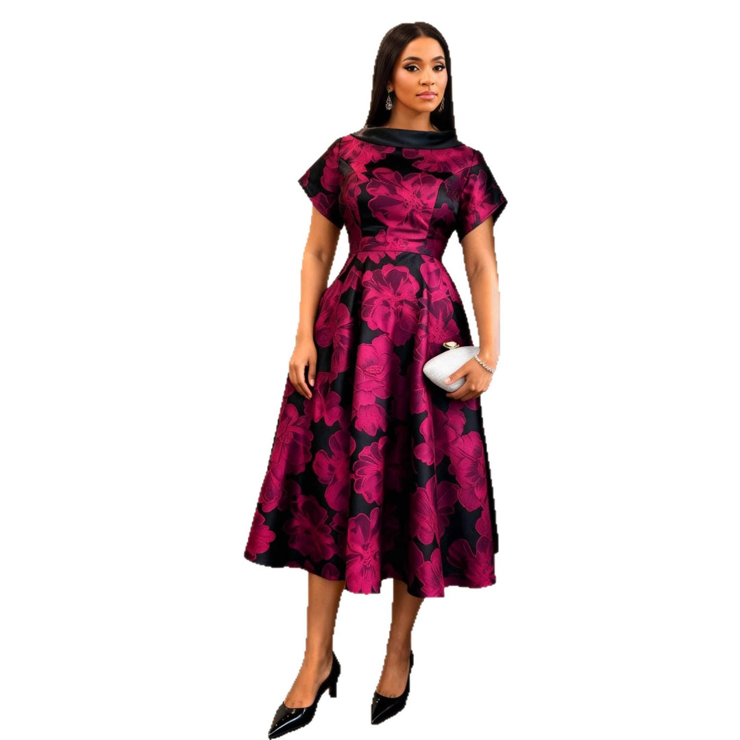 Damen Elegantes Midikleid mit floralem Design und strukturiertem Oberteil R&B