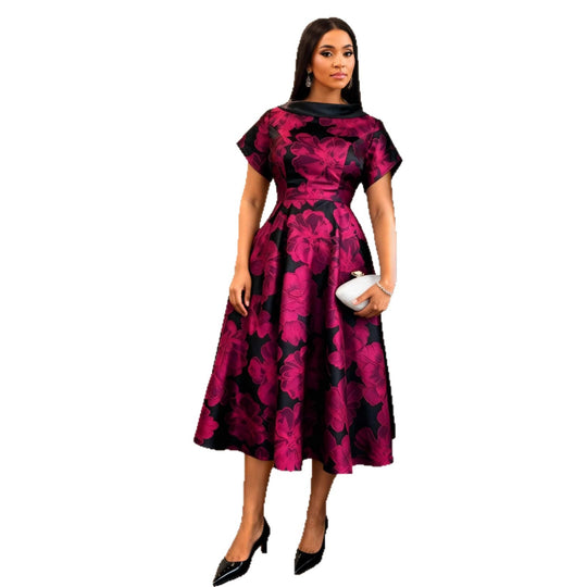 Damen Elegantes Midikleid mit floralem Design und strukturiertem Oberteil R&B