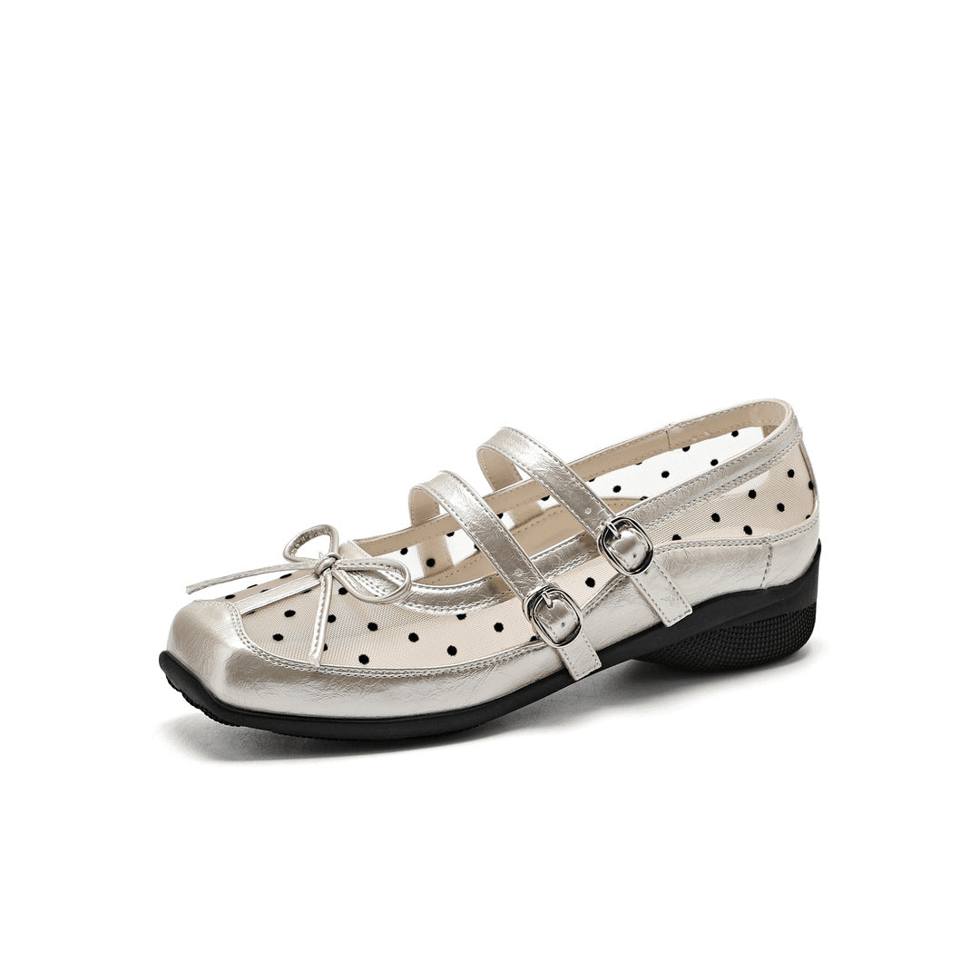 Damen Elegante und komfortable Ballerinas mit doppeltem Riemendesign R&B