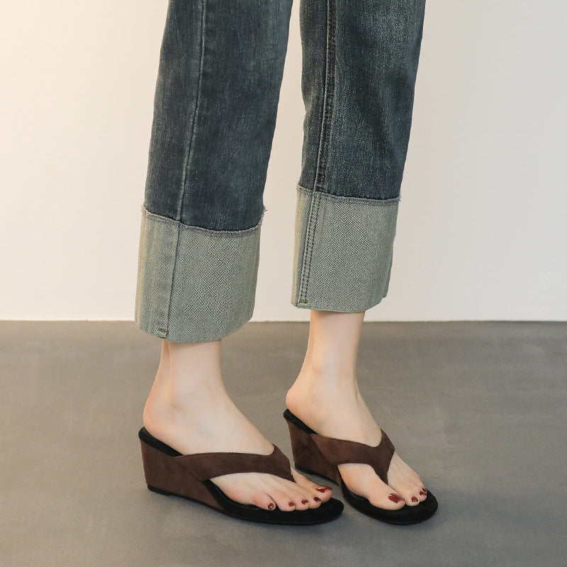 Damen Elegante Wedge-Pantoletten R&B