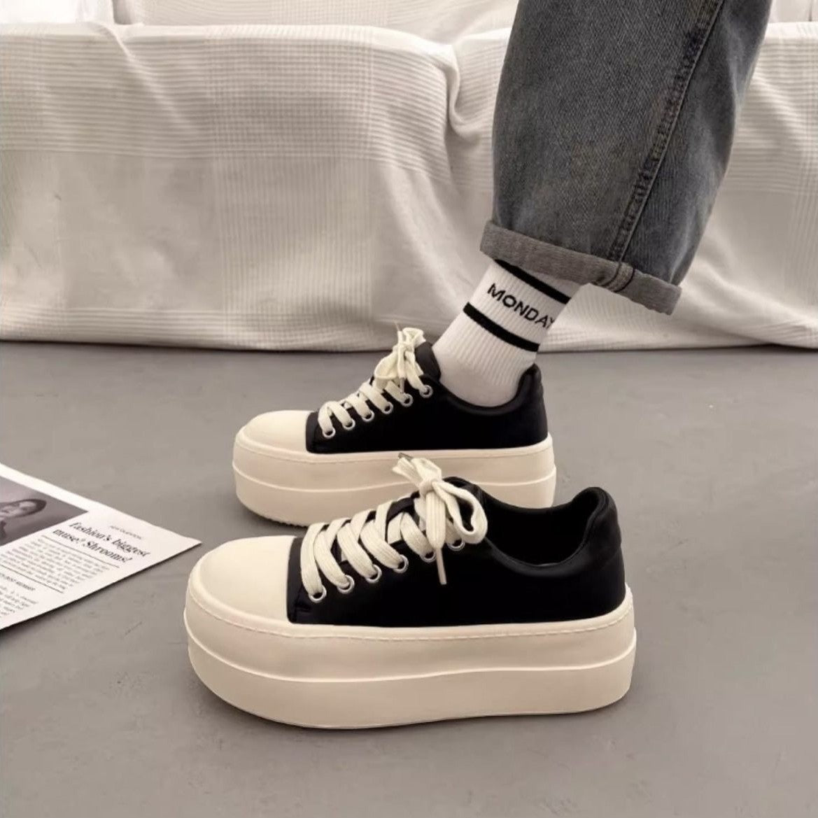 Damen Sneaker mit modischer Plateau-Sohle