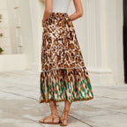 Damen Maxi-Rock mit animalischem Print und raffinierter Volant R&B
