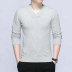 Herren eleganter Pullover mit V-Ausschnitt und feiner Strickstruktur R&B