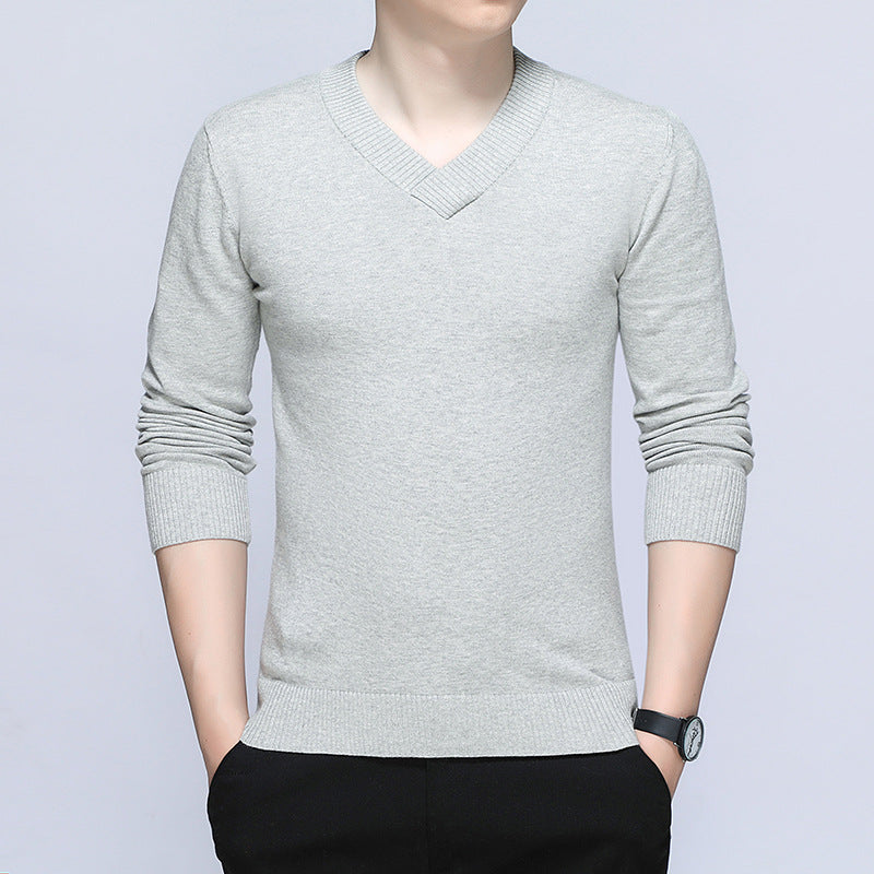 Herren eleganter Pullover mit V-Ausschnitt und feiner Strickstruktur R&B