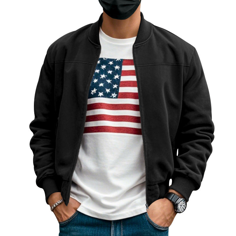 Herren nan Wildlederoptik Bomberjacke mit Reißverschluss und Rippbündchen R&B
