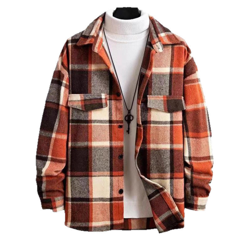 Herren kariertes Flanellhemd R&B