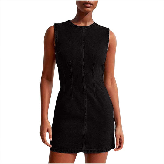 Damen Jeanskleid im modernen Schnitt mit nahtlosen Details R&B